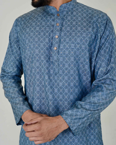 Printed Panjabi-Multicolor