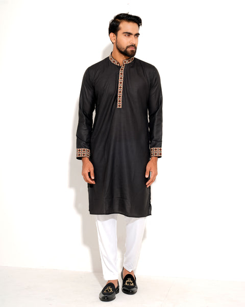 Sultan Men's Panjabi- Black