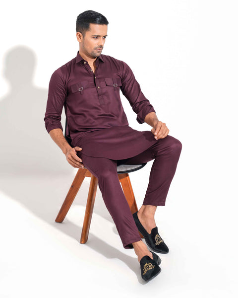 Sultan Mens Kabli Set - Maroon
