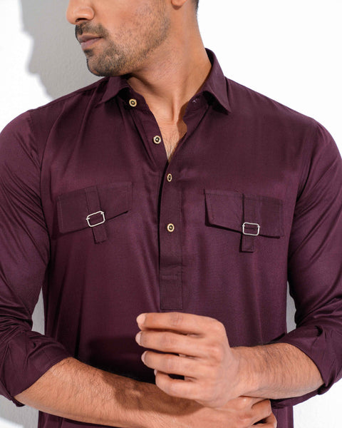 Sultan Mens Kabli Set - Maroon