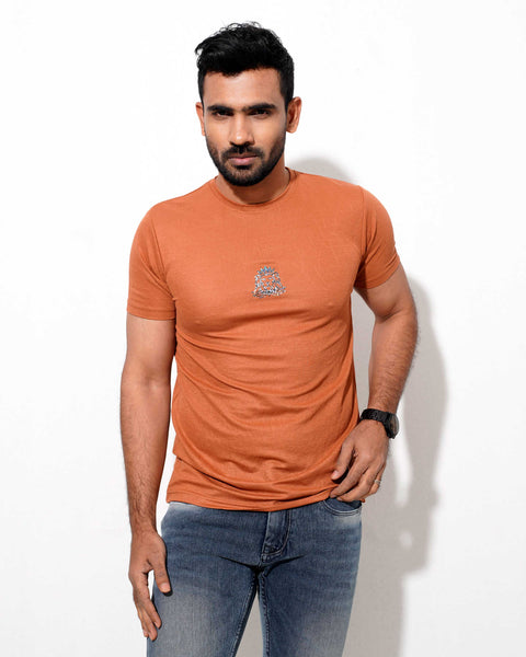 Sultan Men's T Shirt Basic Lion Logo - Brown