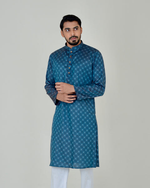 Printed Panjabi-Multicolor
