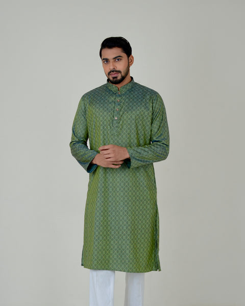 Printed Panjabi-Multicolor
