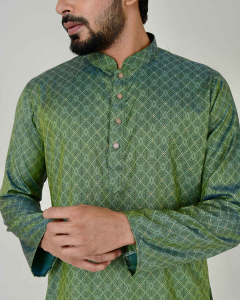 Printed Panjabi-Multicolor