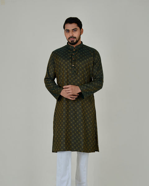 Printed Panjabi-Multicolor