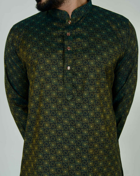 Printed Panjabi-Multicolor