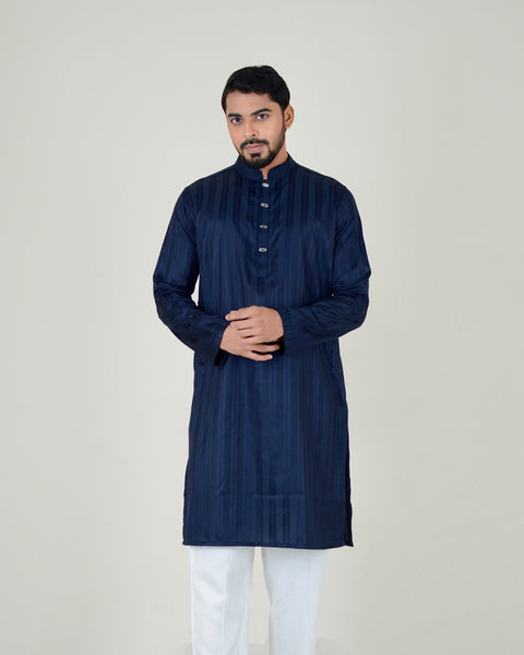Printed Panjabi-Navy