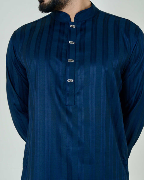 Printed Panjabi-Navy
