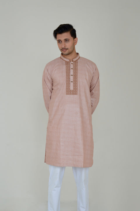 Embroidery Panjabi-Rosy Brown