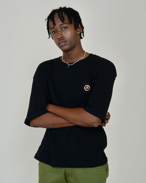 Drop Shoulder-Lion Logo-Black
