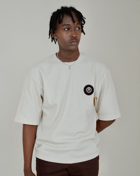 Drop Shoulder-Lion Logo White