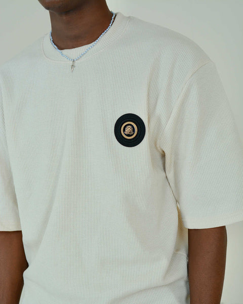 Drop Shoulder-Lion Logo White