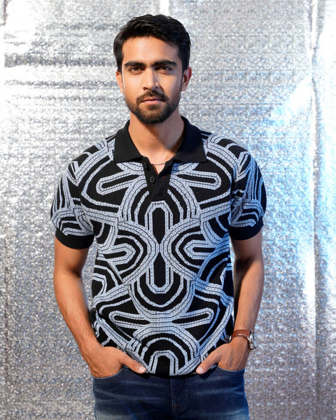 Men's Polo Shirt Sultan - Black Sky Lurex